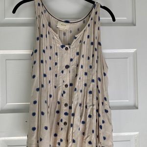 Anthropology Maeve Polka Dot Saona Swing Tank Top